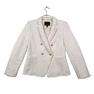 Banana Republic Ivory Tweed Double Breasted Blazer WM Size 4